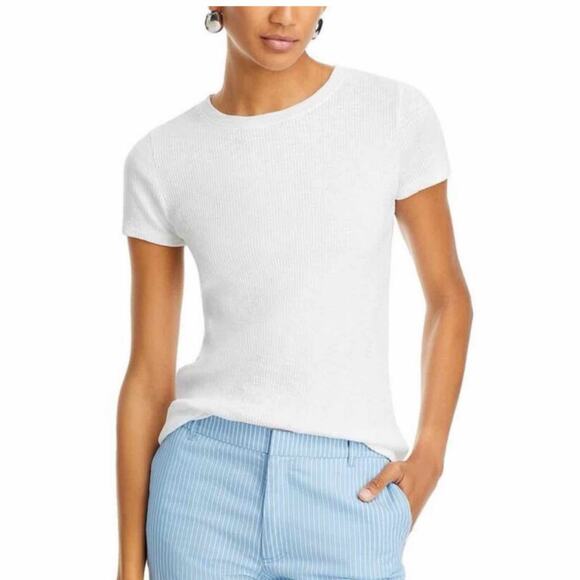 ATM Anthony Thomas Melillo  Rib Knit Short Sleeve White Size Small - Picture 11 of 11